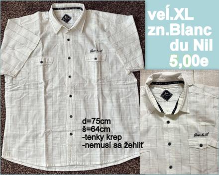Pánska košeĺa s krátkym rukávom, veĺ.xl, zn.blanc, xl