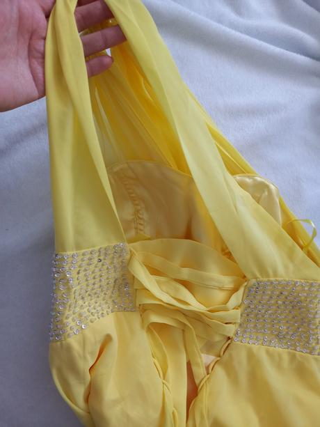 Žlté spoločenské šaty, s