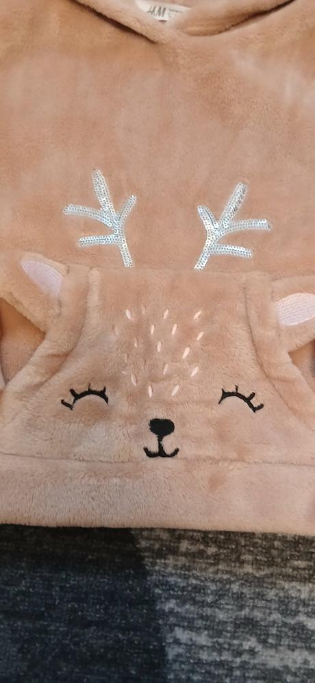 Hnedá huňatá mikinka 98/104, h&m,98