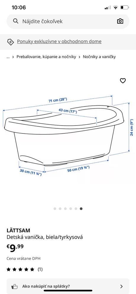Ikea velka vanicka pre babatko, 
