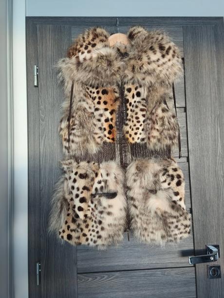 Luxusna vesta z pravej kozusiny rys ostrovid, s