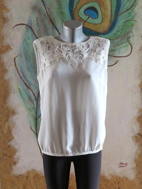 Elegantná biela blúzka s čipkou, orsay,40