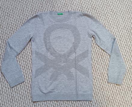 Šedý chlapčenský pulover united colors of benetton, 152