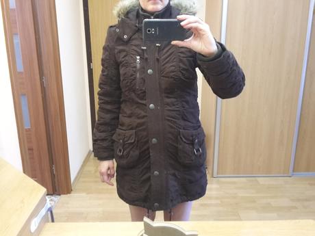 Tmavohnedá prechodná bunda, 38