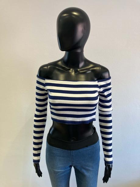 Dámske crop top tričko dlhý rukáv, s