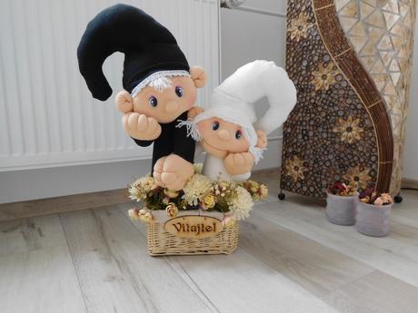 Škriatkovia na privítanie dekorácia ku vchodu, 