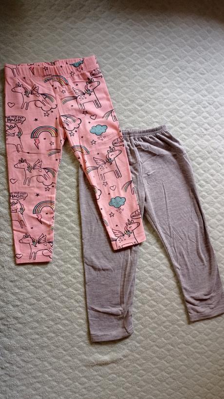 Legíny 2 ks, jednorozce a šedé, 98