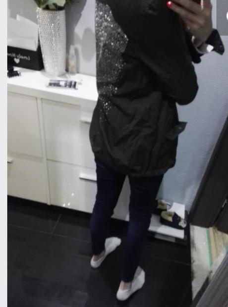 Štýlová bunda s kamienkami, zara,s