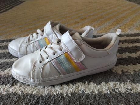 Biele tenisky s pásikmi, h&m,33