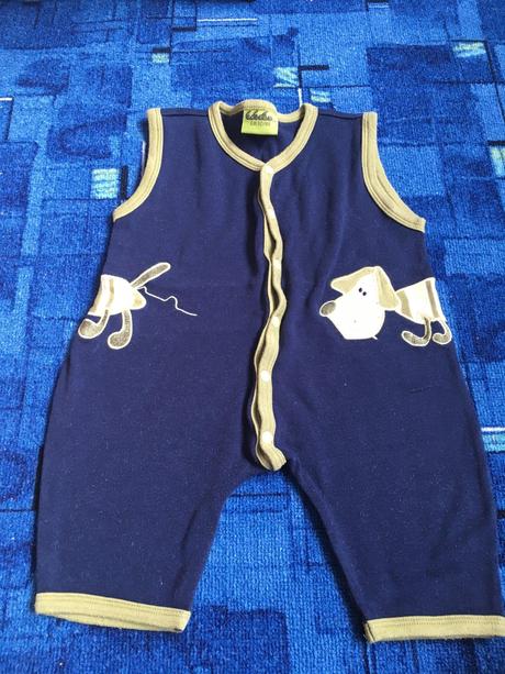 Tmavo modré opalovačky / overal so psíkom č.62/68, 68