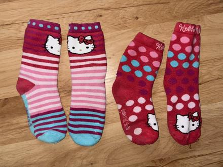 2 x hrubé ponožky hello kitty 30/33, h&m,33