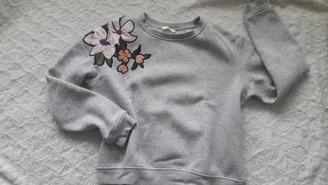Hm mikina šedá s kvetinami - s, h&m,s