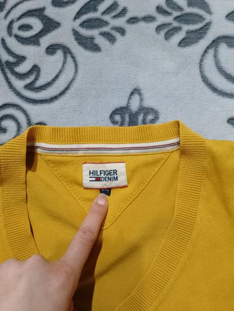 Tommy hilfiger pánsky horcicovy pulovrik, tommy hilfiger,xxl