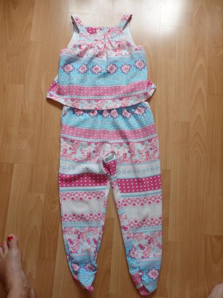 Kvietkovaný overal s kamienkami 122/128, 128