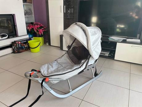 Detské kovové softchelové sánky sv. sivé - top sta, 