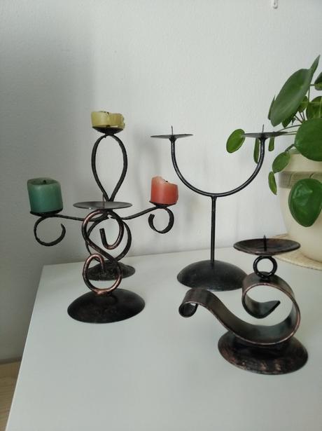 Kovový dvoj- svietnik,