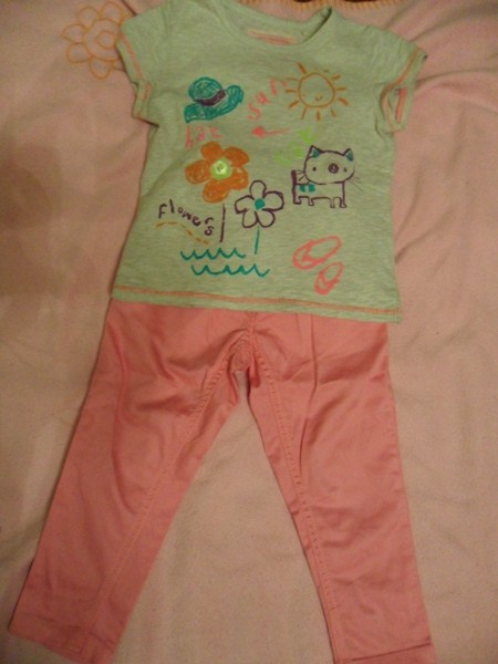 Nohavice chinos + tričko, next,92