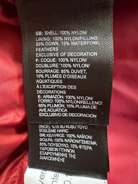 The north face nuptse páperová bunda, xs