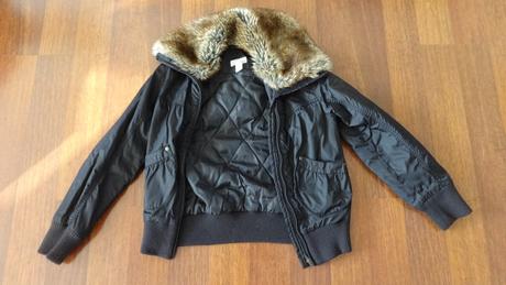 H&m bunda s kožušinou v. 152, h&m,152