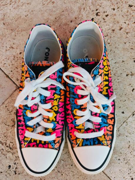 Farebné plátené tenisky, converse,38