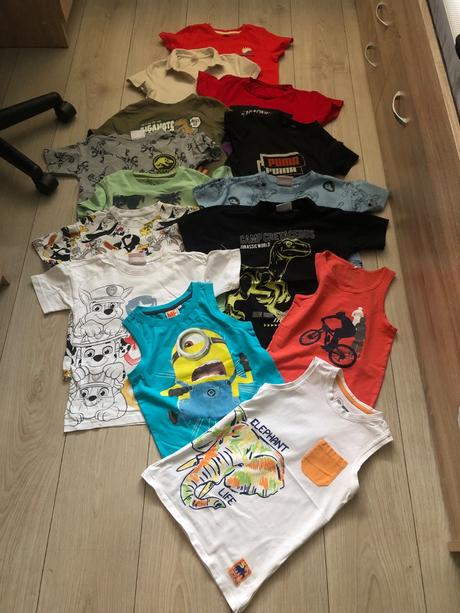 Trička s krátkym rukavom/bez rukávov 14ks, f&f,128