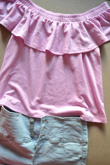 Sexi štruktúrovaný top s volánom xs/s, gina,s