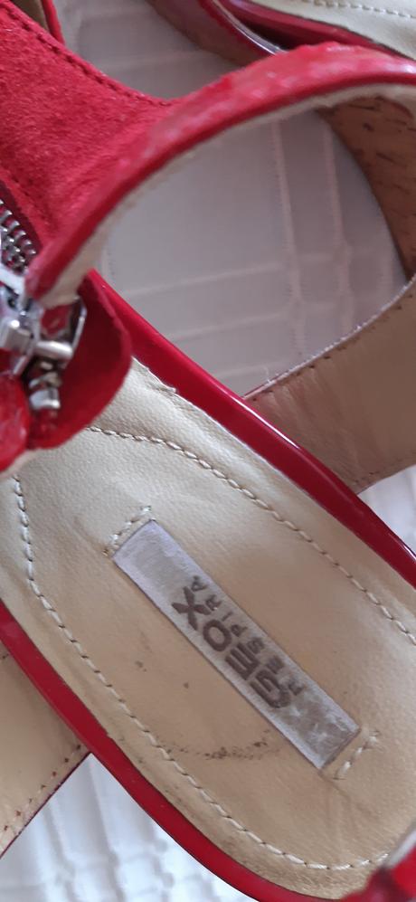 Červene kožené sandále geox veľ .37/38, geox,37