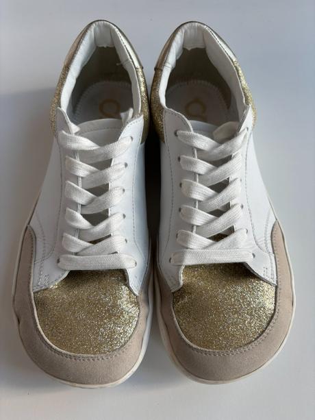 Shapen barefoot tenisky charm light gold leather, 39