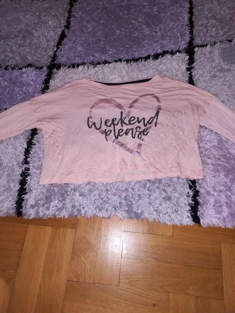 Tricka s dlhym rukavom croptop 3 kusy, h&m,146