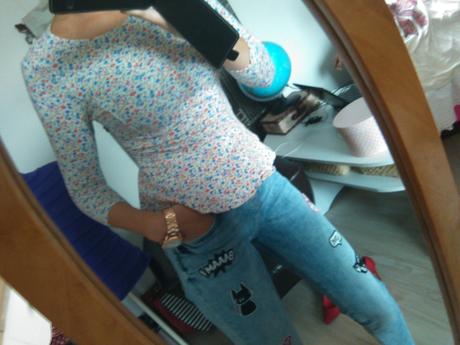 Bik bok kvetinový peplum top, s