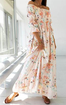 Maxi kvetinové šaty, m