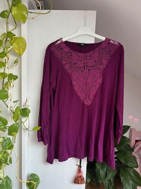 Fialove tričko s dlhým rukávom/ fialová tunika, f&f,xxxl