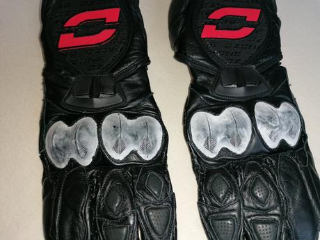 Kožené rukavice na motorku, s