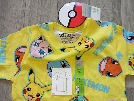 Pokémon žlté tričko 110 a 122, primark,110 / 122