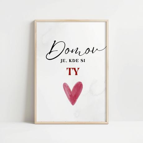 Minimalistický obraz domova so srdiečkom - print, 
