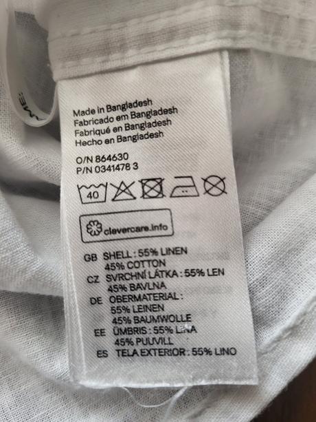 Biela lanová košeľa, h&m,122