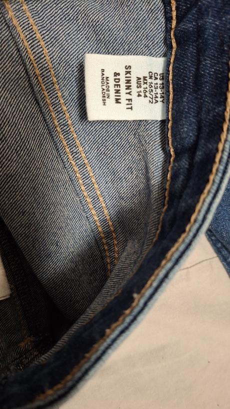 Džínsy skinny, h&m,158