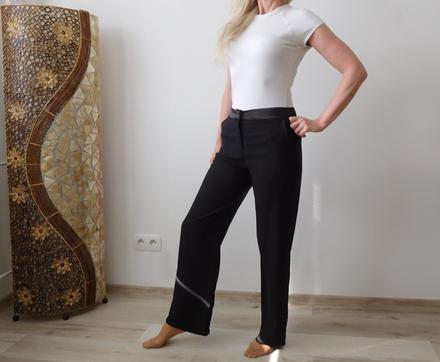 Elegantné nohavice so saténovým pásom, 36v,, 36