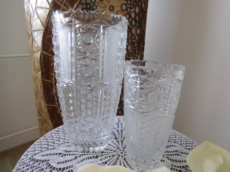 Veľká malá kryštálová váza -top top stav,, 