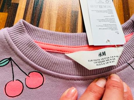 V 110/116 h&m nová nádherná mikinka s čerešničkami, h&m,110 / 116