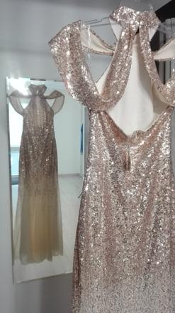 Zlaté ligotavé spoločenské šaty, 34 / 36 / s / xs