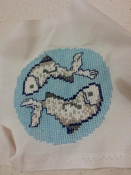 Výšivka rybiciek na zaramovanie,