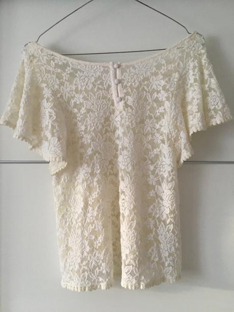 Čipkovaný top, h&m,s