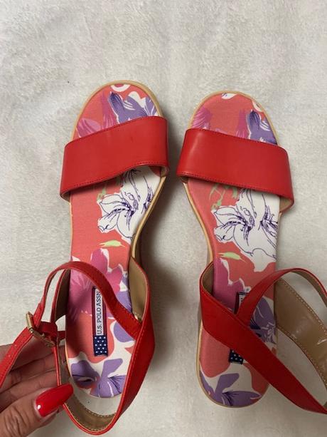 Červené sandálky na platforme zn. u.s.polo assn., u.s. polo assn.,40
