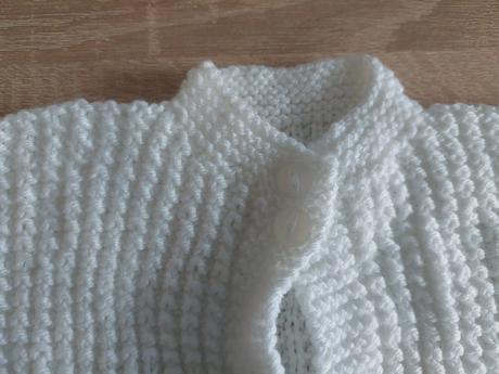 Štrikované biele bolerko veľ.98-104, 98