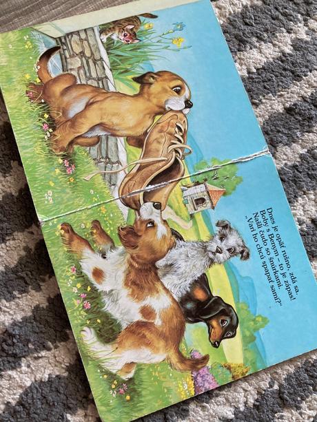 Veselé šteniatka a medvedík na prechádzke, 