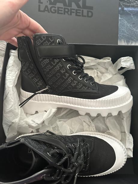 Krásne štýlové čižmy karl lagerfeld v krabici, 39, karl lagerfeld,39
