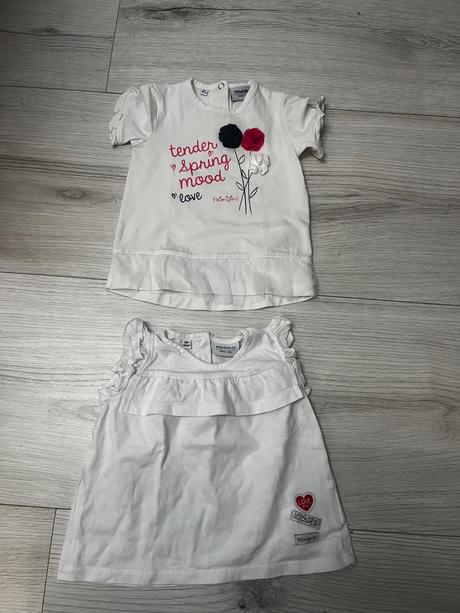 Talianske biele tričká v top stave, primigi,68