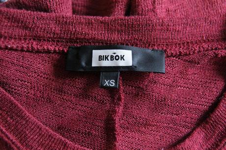 Bordový sveter bik-bok, xs, xs