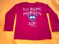 Triko s dlhým rukávom, červené s nálepkou, tom tailor,104